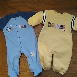 2 Carters cozy rompers with sports theme